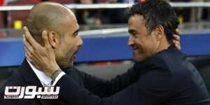 Bayern Munich's Spanish head coach Pep Guardiola (L) and Barcelona's coach Luis Enrique greet each other before the UEFA Champions League football match FC Barcelona vs FC Bayern Muenchen at the Camp Nou stadium in Barcelona on May 6, 2015. AFP PHOTO/ QUIQUE GARCIA (Photo credit should read QUIQUE GARCIA/AFP/Getty Images)