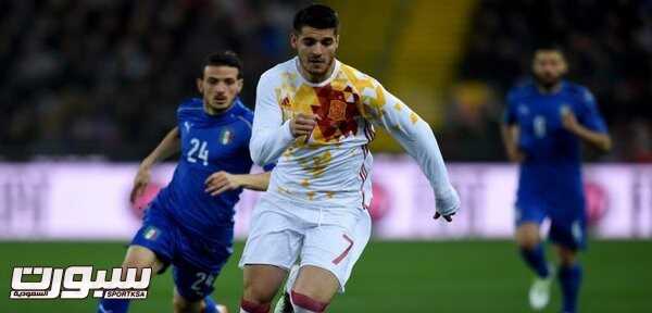 تعادل اسبانيا ايطاليا ودياً بهدف