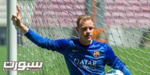 BARCELONA, SPAIN - MAY 22: Marc-Andre Ter Stegen poses for the media during his presentation as new goalkeeper of FC Barcelona at Camp Nou on May 22, 2014 in Barcelona, Spain. (Photo by David Ramos/Getty Images)