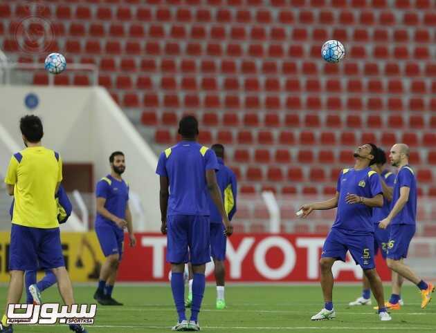 بالصور النصر ينهي تدريباته للقاء