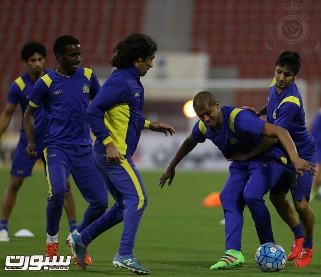 بالصور النصر ينهي تدريباته للقاء