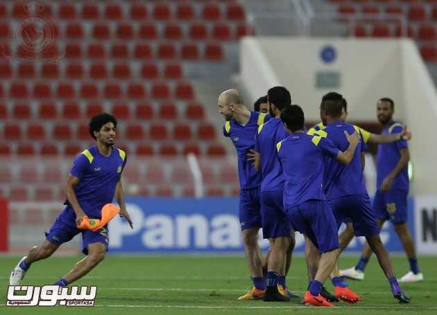 بالصور النصر ينهي تدريباته للقاء