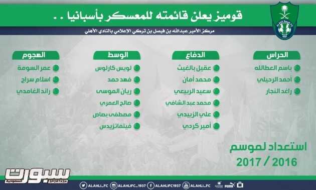 غوميز يعلن قائمة الأهلي المغادرة