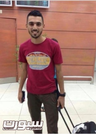 حيدر لحظة وصوله امس الى جدة