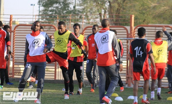 جانب من تدريب الرائد الاخير قبل لقاء الاتحاد