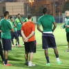 بالصور : الاهلي يلغي ودية بيتروجيت ويعوض بمناورة امام الاولمبي