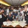 الأسطول الملكي و الخطوط الجوية السعودية  تحتفل ببعثة المنتخب السعودي