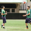 بالصور : الاهلي يؤدي مرانه الاخير للقاء هجر على ملعب المباراة
