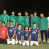 نجوم أكاديمية صقر الجزيرة لكرة القدم بالطرف يشاركون نجوم المنتخب السعودي في مباراة إستعراضية