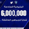 الهلال يتزعم تويتر ويحتفل بـ المليونية السادسة