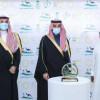 سمو وزير الرياضة يتوج الفائزين في ختام منافسات سباق رماح للهجن